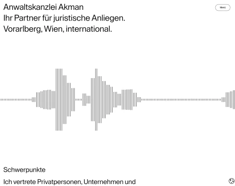 Ein Screenshot von Anwaltskanzlei Akman: Digitaler Auftritt für moderne Rechtsberatung.