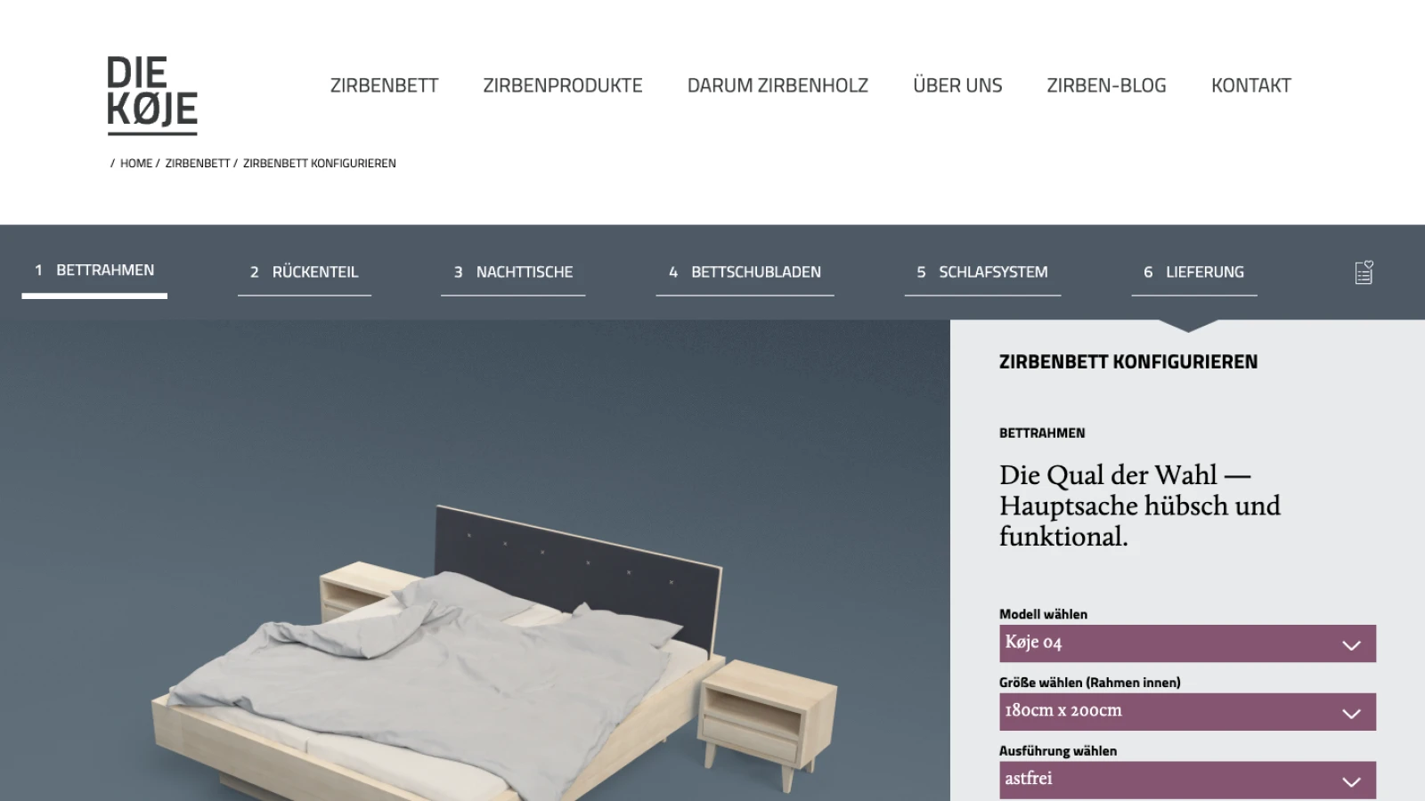 Ein Screenshot von diekoje.com