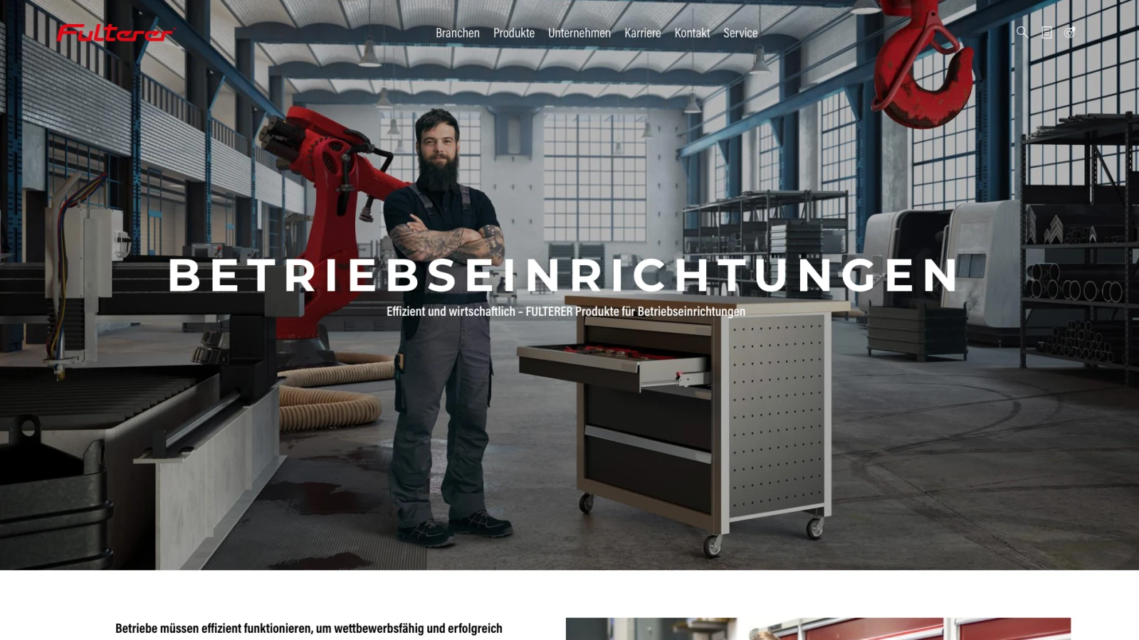 Ein Screenshot von Fulterer.com – Relaunch der Corporate Website