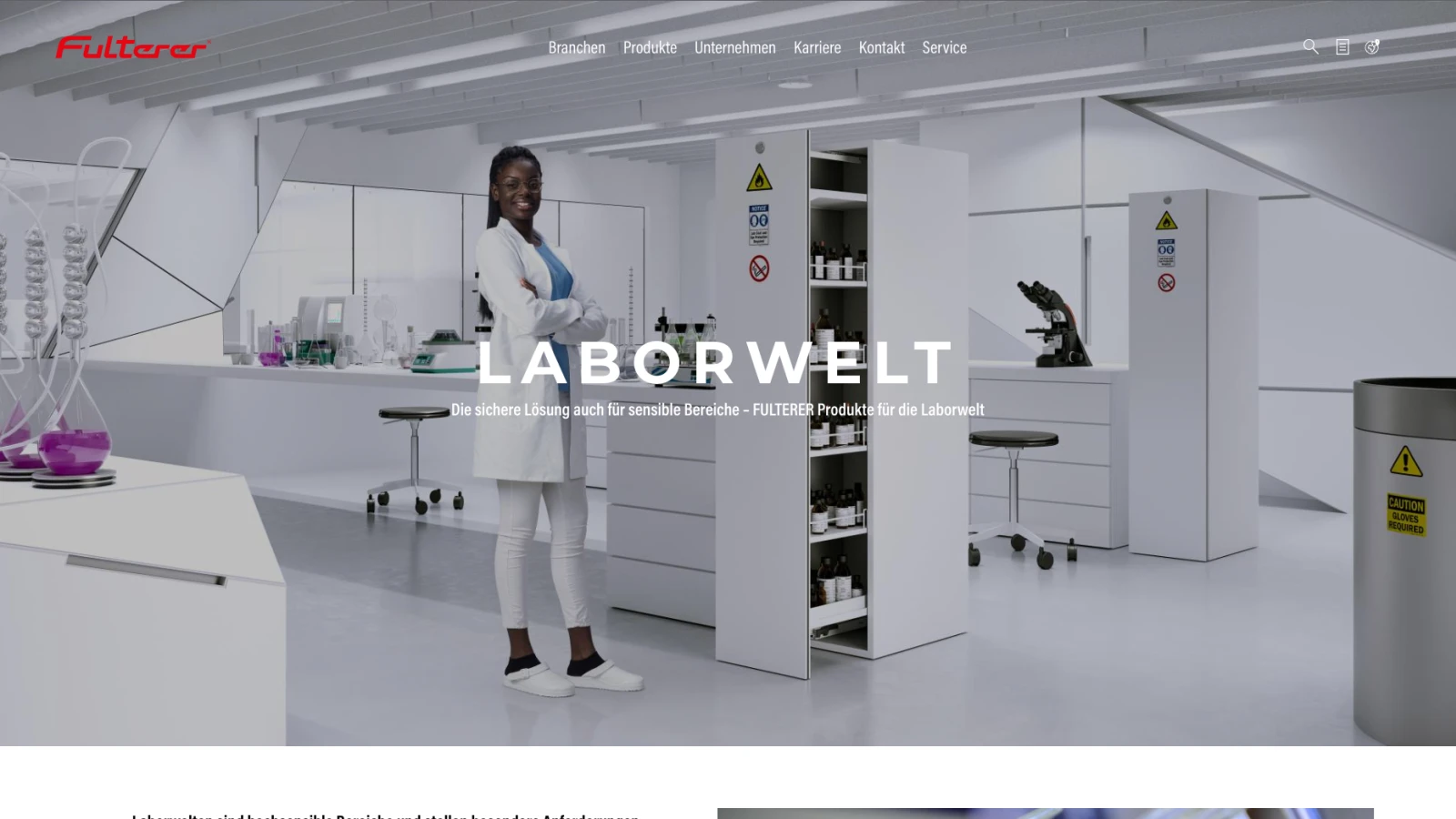 Ein Screenshot von Fulterer.com – Relaunch der Corporate Website