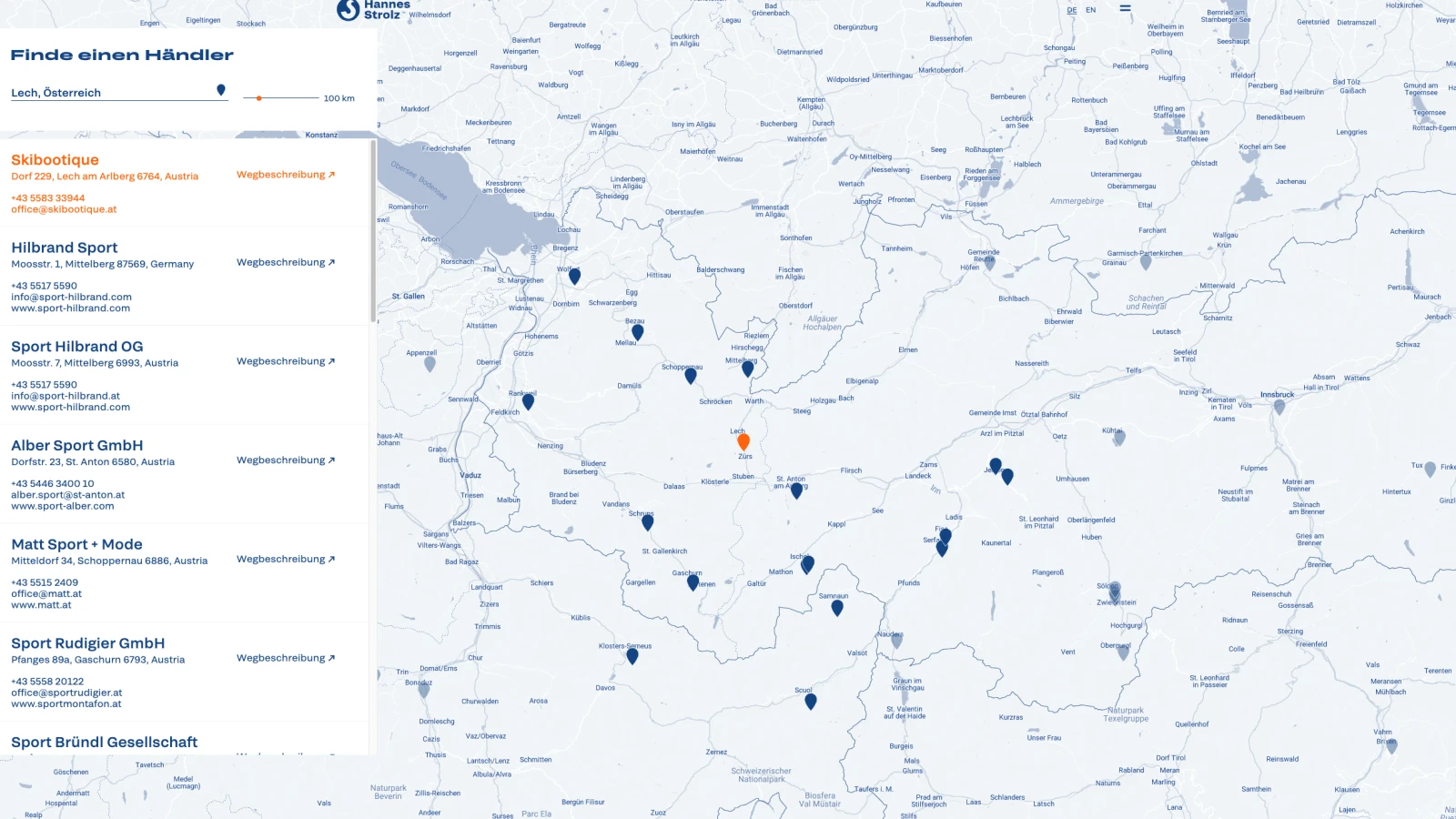 A screenshot of hannes-strolz.com