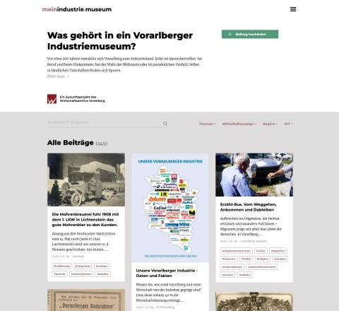Ein Screenshot von meinindustrie.museum