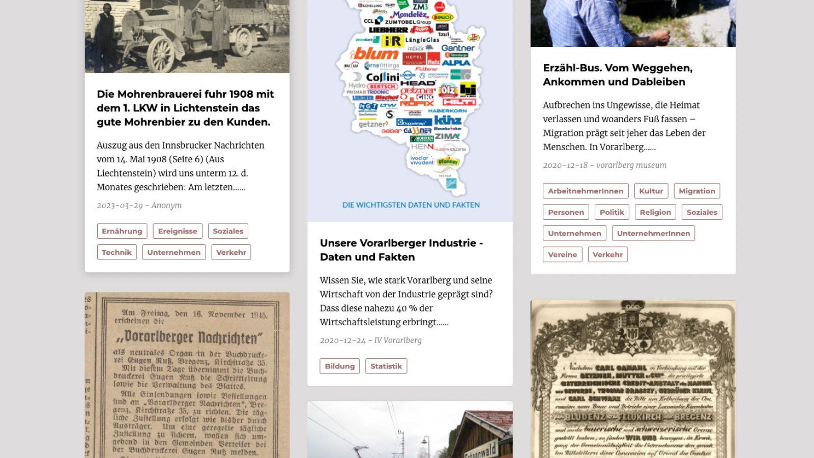 Una captura de pantalla de meinindustrie.museum