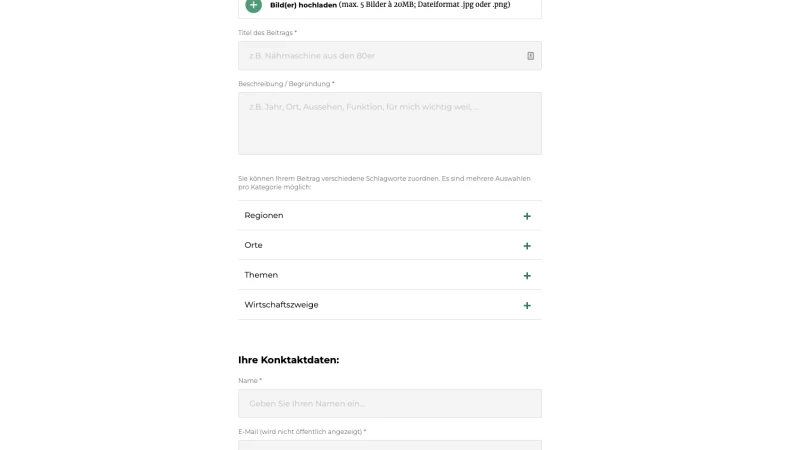 A screenshot of meinindustrie.museum