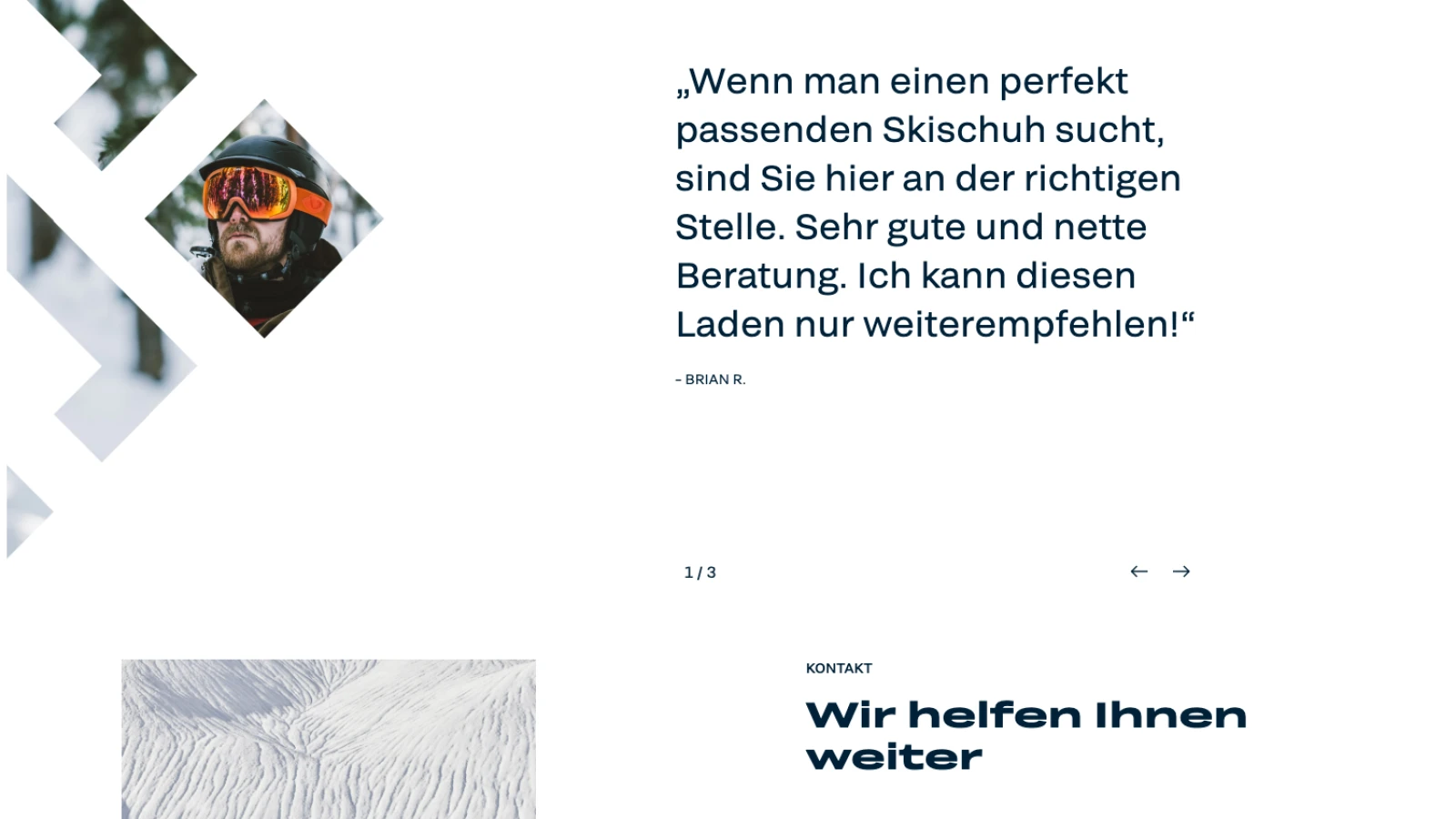 Ein Screenshot von Skibootique.at