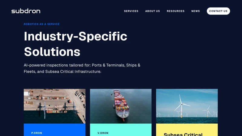 A screenshot of subdron.com