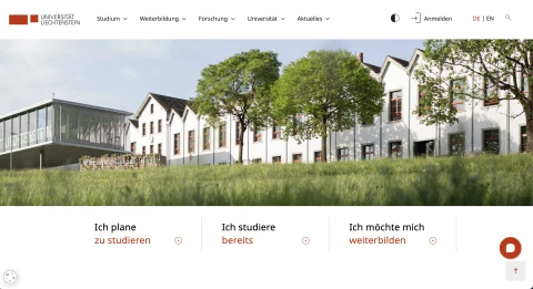 Ein Screenshot von Universität Liechtenstein